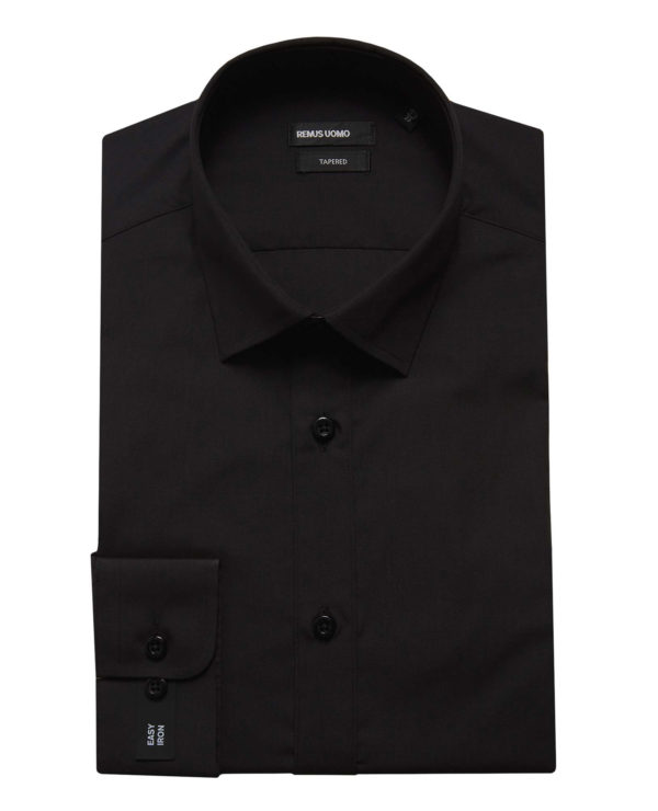 Remus Uomo Tapered Black Shirt