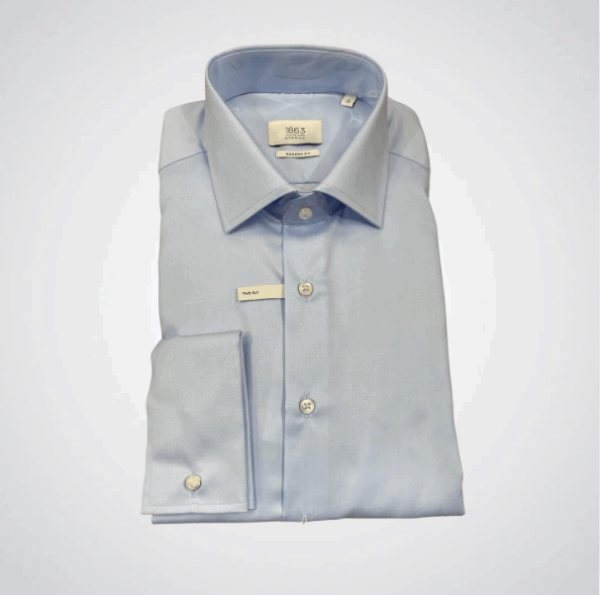 1863 by Eterna Double-Cuff Shirt Blue