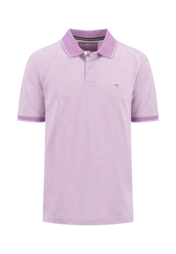 Fynch-Hatton Two-Tone Polo Shirt Dusty Lavender