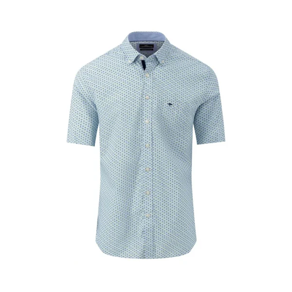 Fynch-Hatton Printed Short-Sleeve Shirt Leaf Green