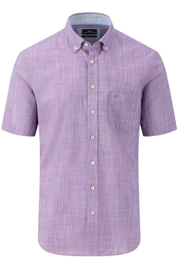Fynch-Hatton Short-Sleeve Shirt Purple