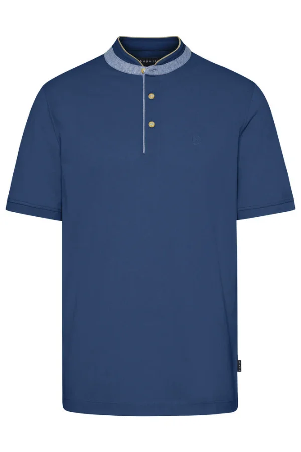 Bugatti Mao Collar Polo Blue