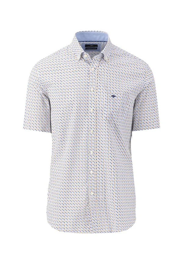 Fynch-Hatton Printed Shirt White/Blue