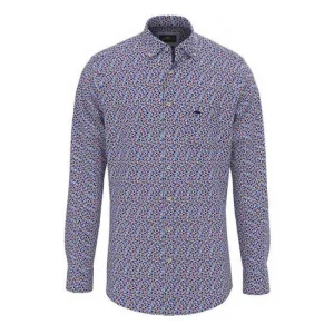 Fynch-Hatton Printed Shirt Blue