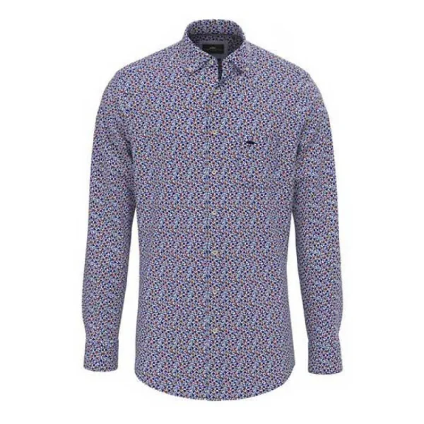 Fynch-Hatton Printed Shirt Blue