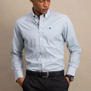 Fynch-Hatton Print Shirt Blue