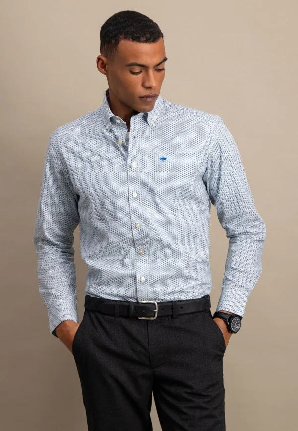 Fynch-Hatton Print Shirt Blue