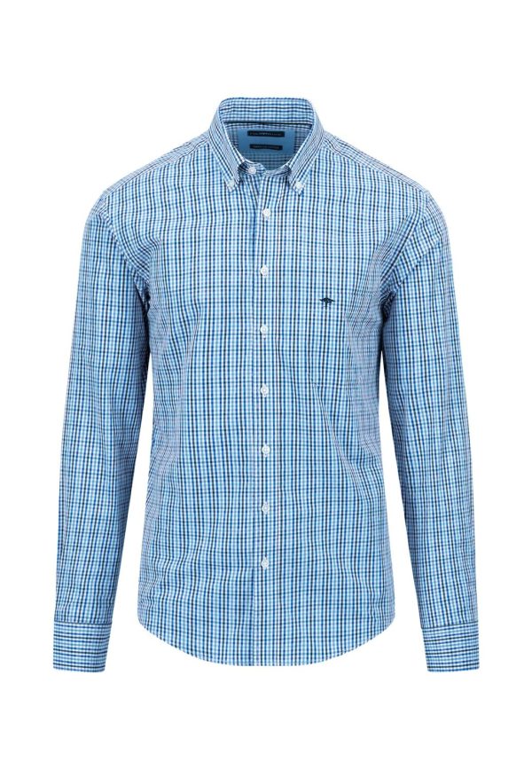 Fynch-Hatton Check Shirt Vibrant Blue