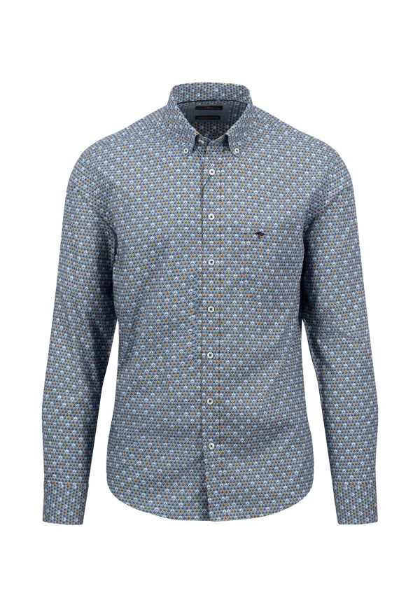 Fynch-Hatton Graphic Print Shirt Cloud-Blue