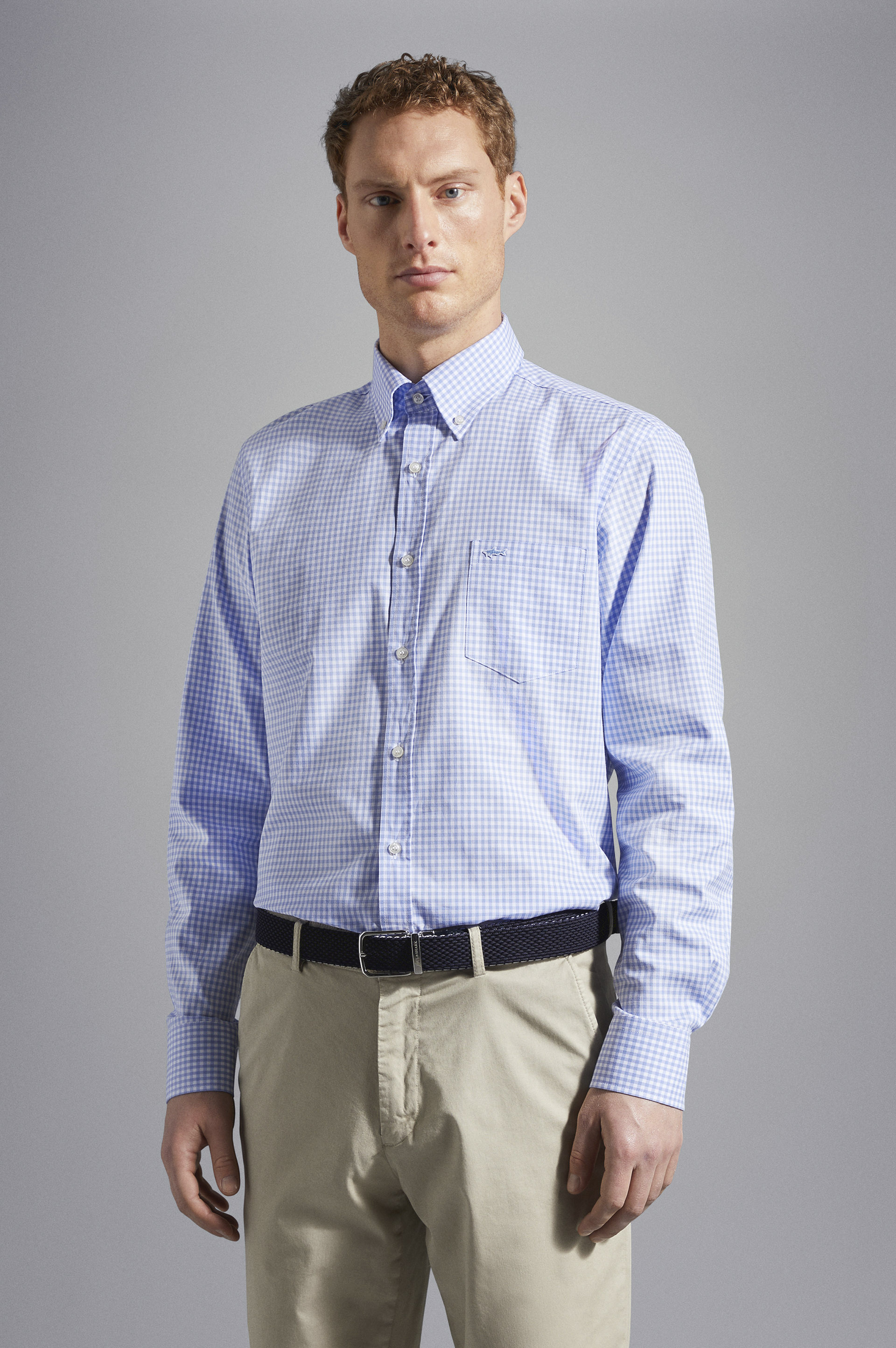 Paul & Shark Check Shirt Light Blue
